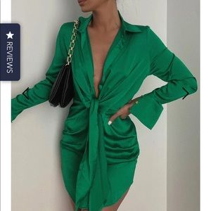 COPY - RUBY SHIRT DRESS - GREEN NWWT